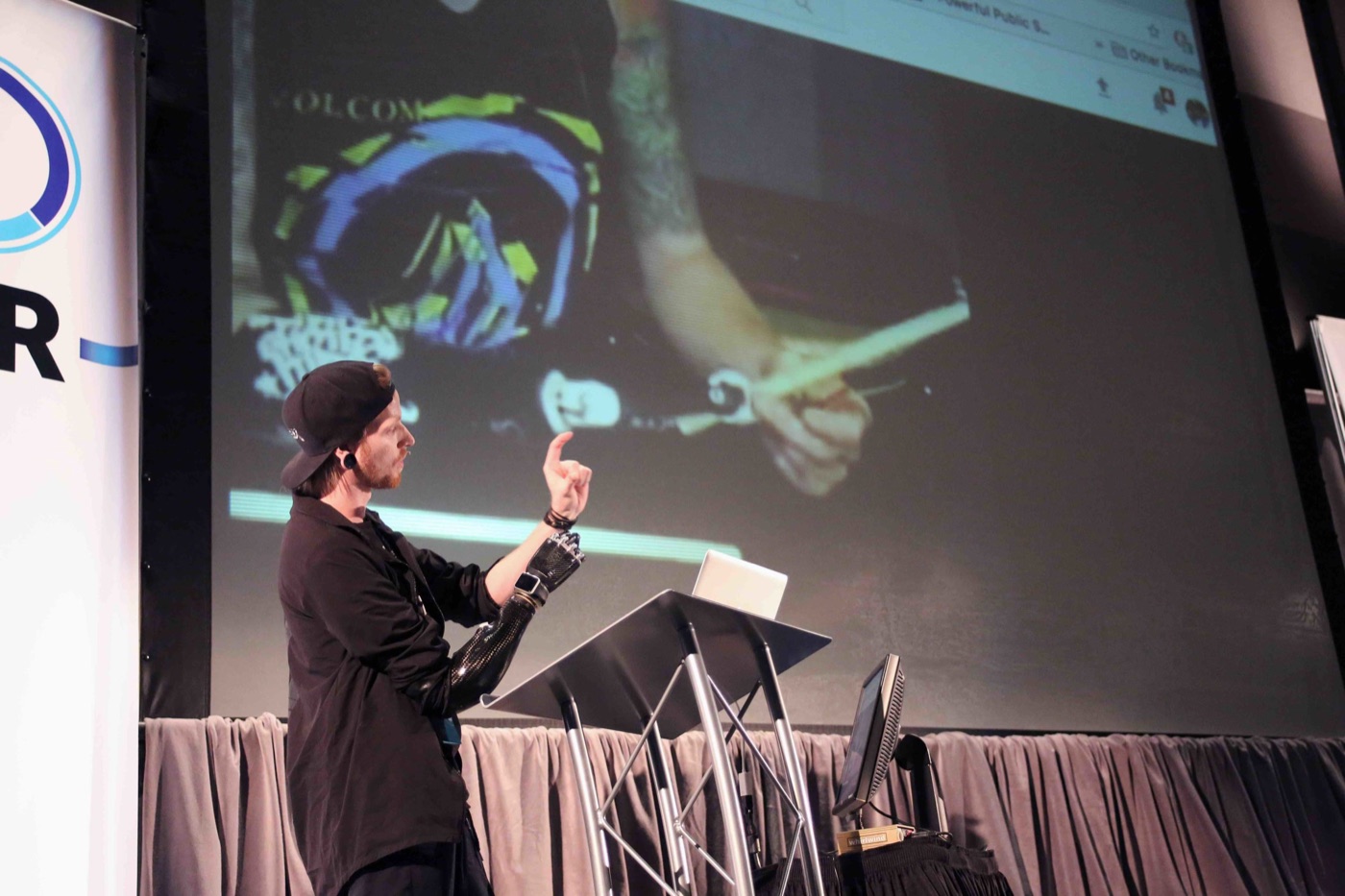Jason Barnes speaking on stage
